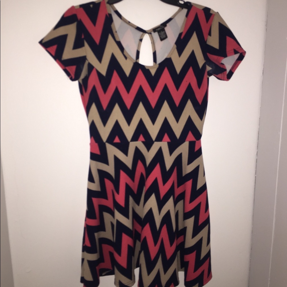 Rue 21 Pink, Blue, and Tan dress